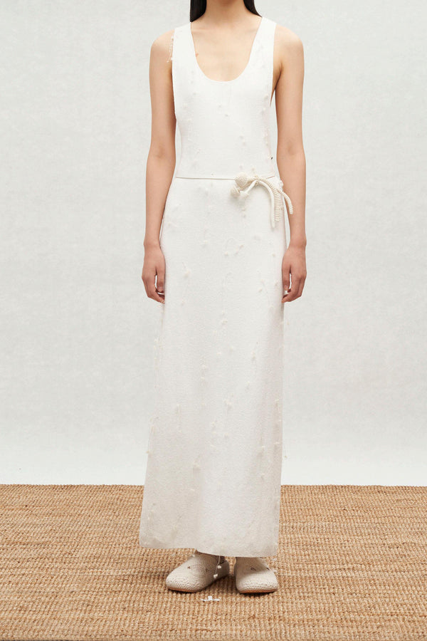 SWAYING 25 Spring/Summer Silk Wool Backless Dress SW-SW25SS2L04C1-BAI White